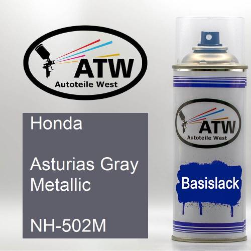 Honda, Asturias Gray Metallic, NH-502M: 400ml Sprühdose, von ATW Autoteile West.